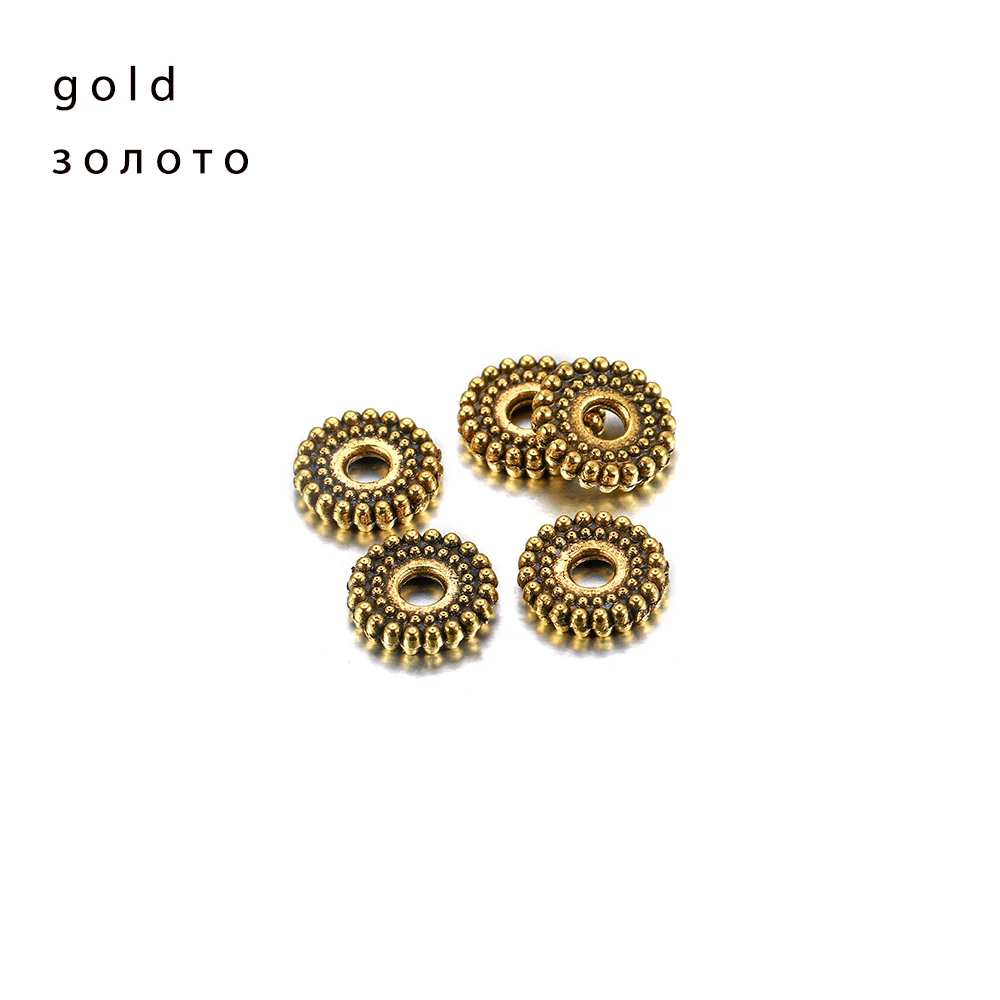 

100pcs Antique Silver Color European Big Hole Beads Spacer Beads Charm Pendants Jewelry Accessories DIY Fit Diy Bracelet