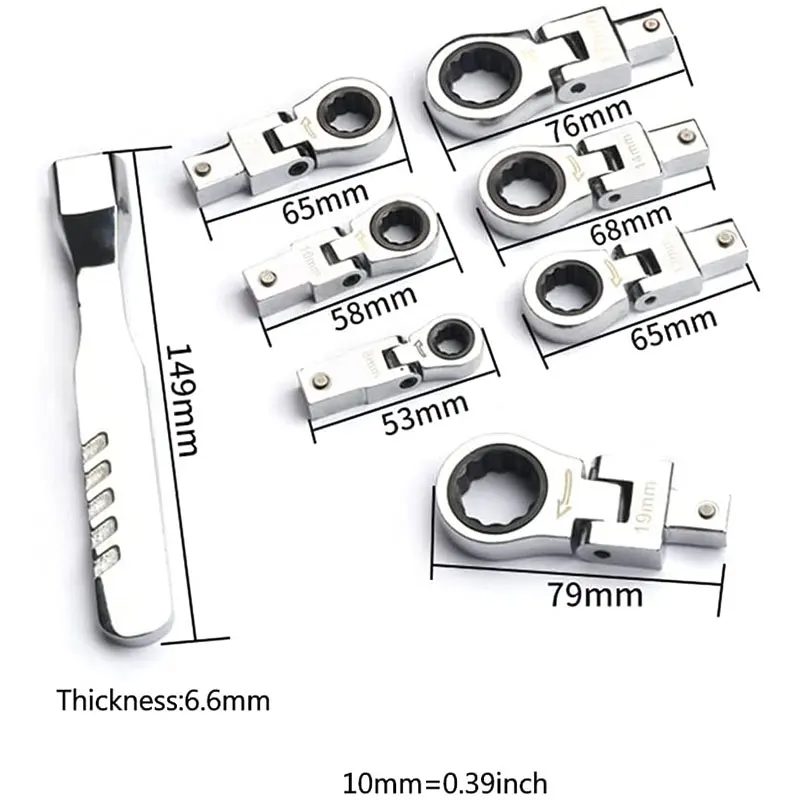 Портативный Трещоточный ключ 72 дюйма вращающаяся головка сменный