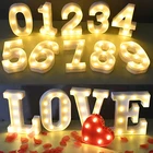 26 алфавитных букв светодиодный светильник 3D Номер батарея лампа знак шатер Ночник светильник для свадьбы День рождения Deco домашняя спальня поставка