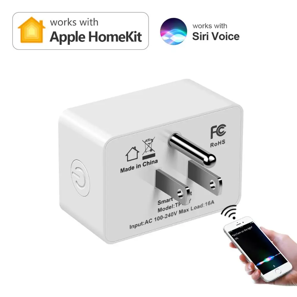 Умный дом Wi Fi разъем США Стандартный Apple Homekit прерыватель розетка 16A функция
