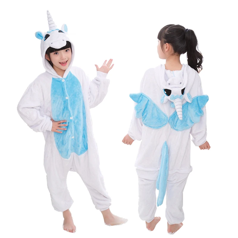 Blue Unicorn Детские пижамы с единорогом кугуруми; комбинезон для малышей с героями мультфильмов; комбинезон-лиса; Пижама с пандой для костюмированной вечеринки для девочек и мальчиков - Цвет: Blue Unicorn
