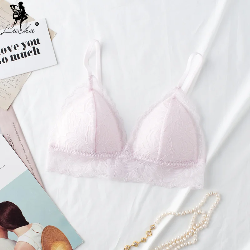 

Leechee New Women Lingerie Sexy Bralette Silk Bra Soft Comfortable Wire Free Brassiere Adjustable Shoulder Strap Seamless Bras