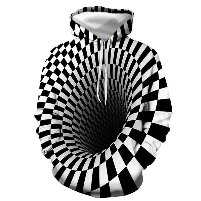 

Spring And Autumn 2021 New 3D Visual Pattern 3D Digital Printing Funny Hoodie Sports Pullover