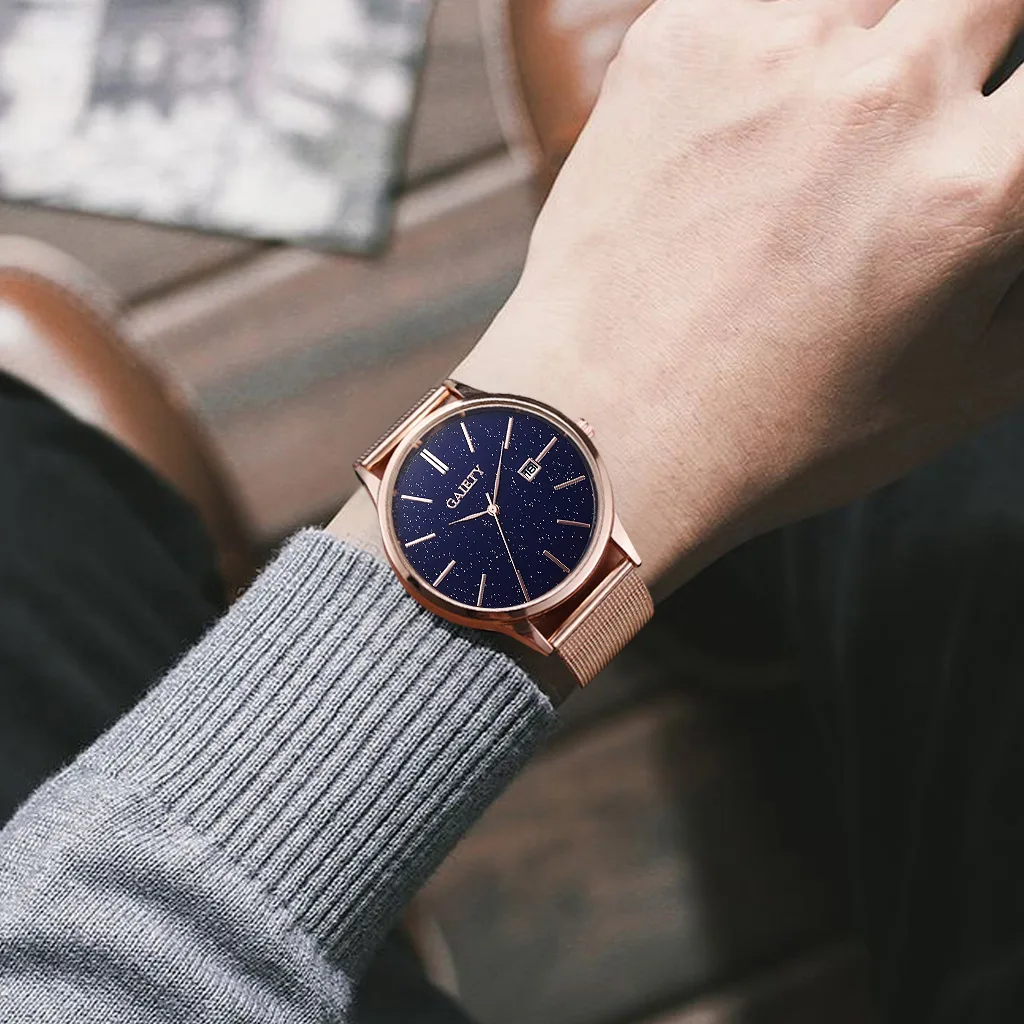 

2020 Minimalist Men's Fashion Ultra Thin Watches Simple Men Business Stainless Steel Mesh Belt Quartz Watch Relogio Masculino