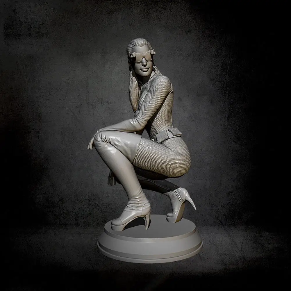 

Kawaii Squatting Chivalrous Woman Resin Soldier White Epoxy Resin Static Plate Style Model Base