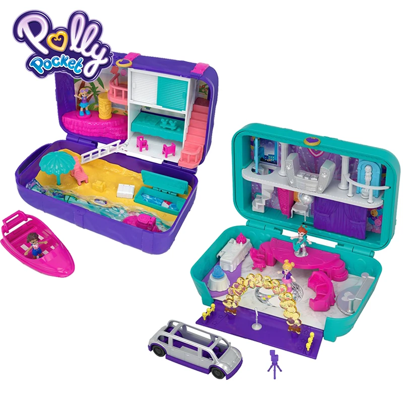 Мини набор игрушек бренд Polly Pocket скрытые места пляжный рюкзак Vibes забавный