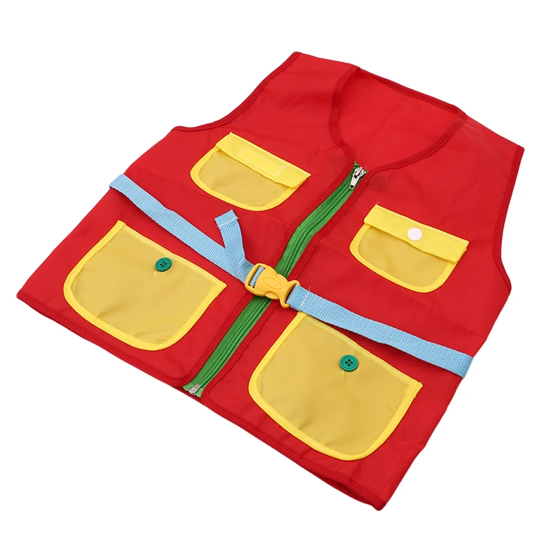 

Busy Quiet Educational Travel Toys Montessori Learn To Dress Multi-Task Dressing Vest Zip Snap Button Buckle Magic Sticker Kids