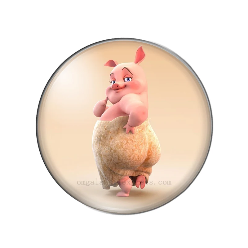 3D милая лошадь корова свинка овечка фоторамка с круглым кабошоном для фото