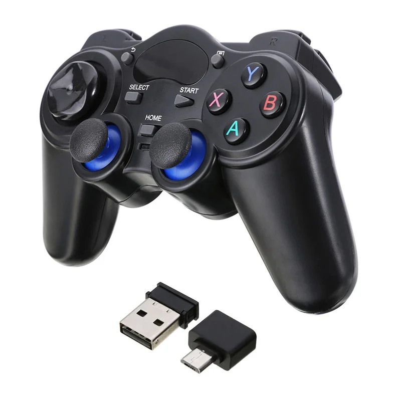 

New 2.4G Wireless Game Controller Joystick Gamepad With Micro USB OTG Converter Adapter For Android TV Box For PC PS3
