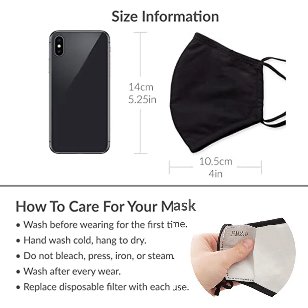 

1pcs Printed Cotton Open Mask Dust Reusable Mouth Cloth Pocket Mask Mouth Cover For Man And Women 2020 Mascarilla Tela