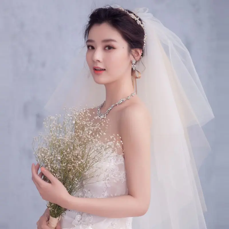 

Tulle Wedding Dress Veils Fluffy White Multi Layer Bridal Hair Veil Comb Bride Fairy Marriage Accessory