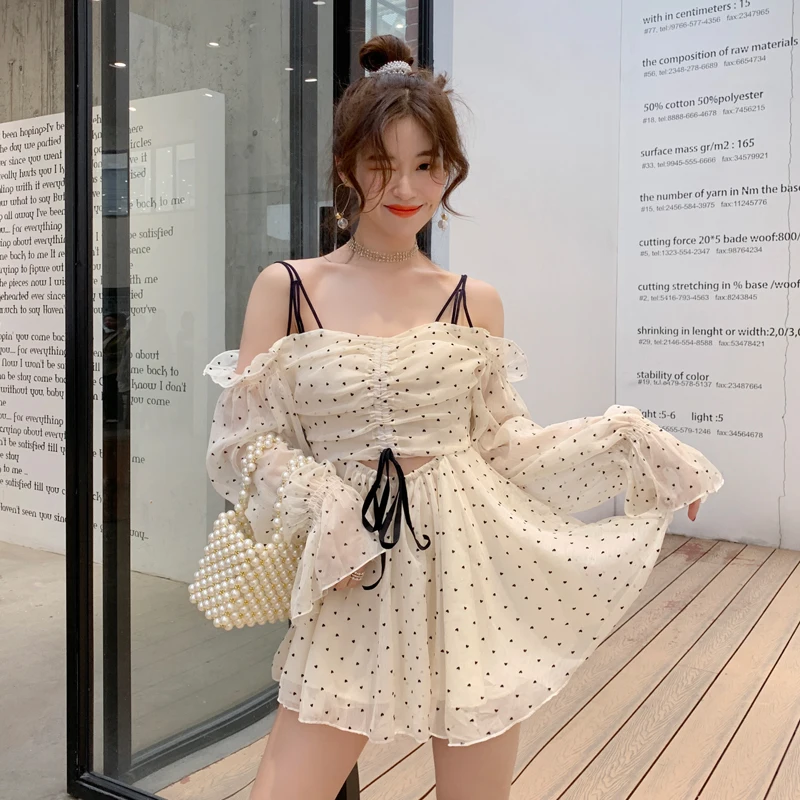 2020 женское винтажное ДРАПИРОВАННОЕ облегающее мини платье в горошек с завязками