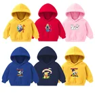 Повседневные топы с капюшоном для маленьких мальчиков, 2021, детские толстовки с длинными рукавами и мультяшным принтом, детская одежда, пуловеры для маленьких девочек, кофты