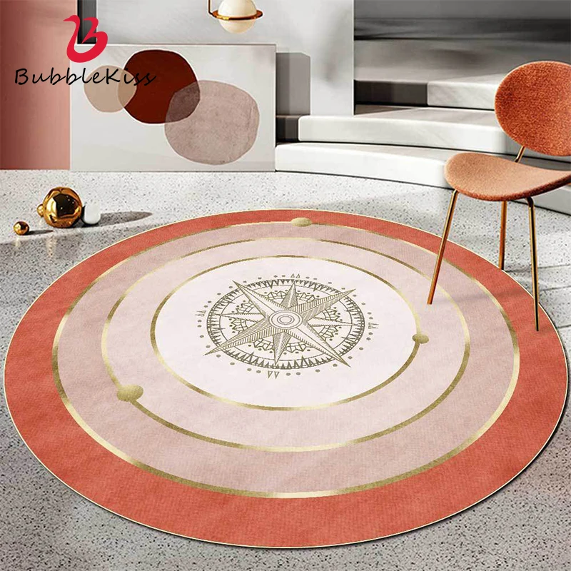

Bubble Kiss Art Abstract Rugs Pink Round Carpets For Girl Bedroom Nordic Living Room Decoration Floor Mats Kids Room Thicker Rug