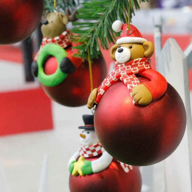 

Christmas Tree 3D Decor Balls Santa Claus Elk Party Hanging Ornament Bauble Drop Pendant Xmas Home Gift Decorations