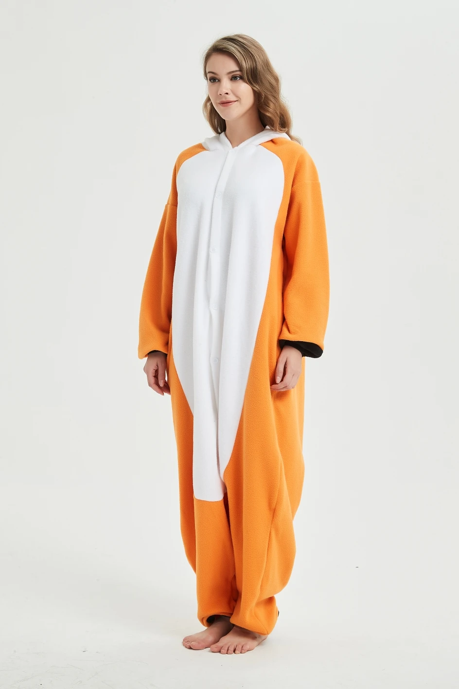 Комбинезон женский/Мужской флисовый с капюшоном милый Пижамный костюм