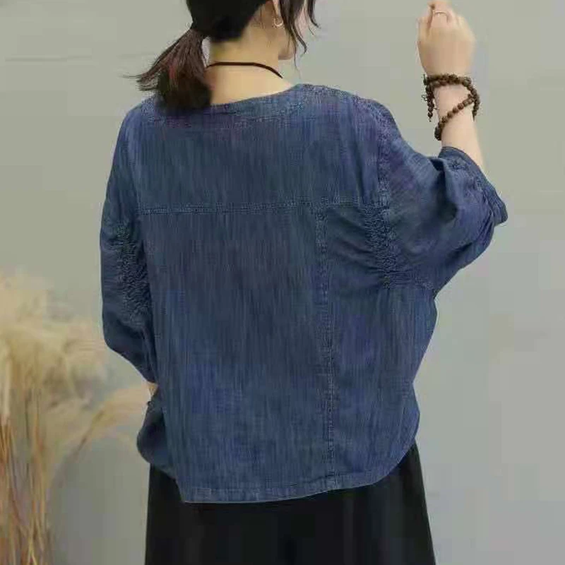 

Masss Wasss Summer Fashion 2021 Streetwear Ladies Black Denim Punk Style Blouses Women Casual Oversized Shirts Girl Vintage Tops