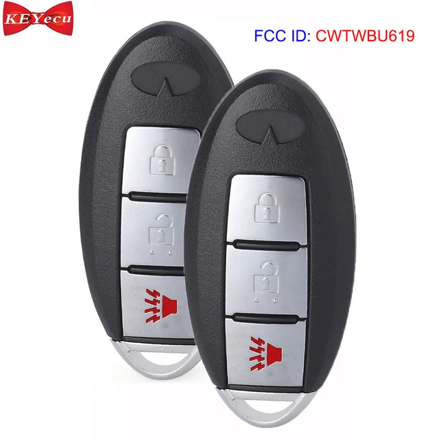 KEYECU 2 шт. для Infiniti FX35 FX45 2005 2006 2007 2008 дистанционный смарт ключ брелок FCC ID: CWTWBU619 315 МГц