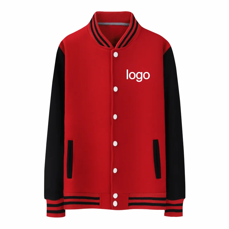 Winter New Plus Velvet Warm Jacket Custom Korean Version Of The Classic Baseball Uniform Print Embroidery Personality Pattern