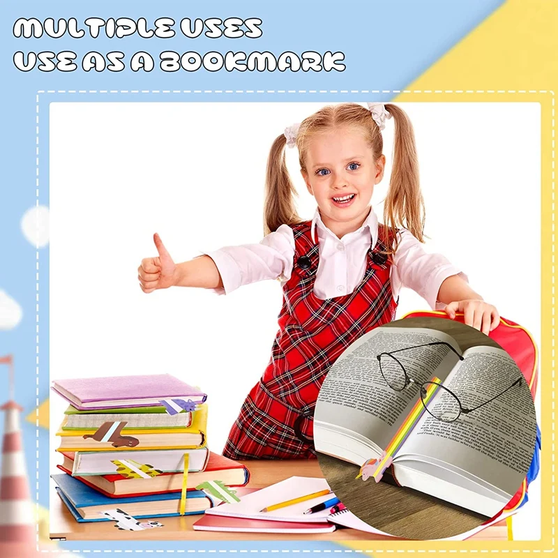 14 шт. полоски для чтения с наведением цветные накладки животных руководство