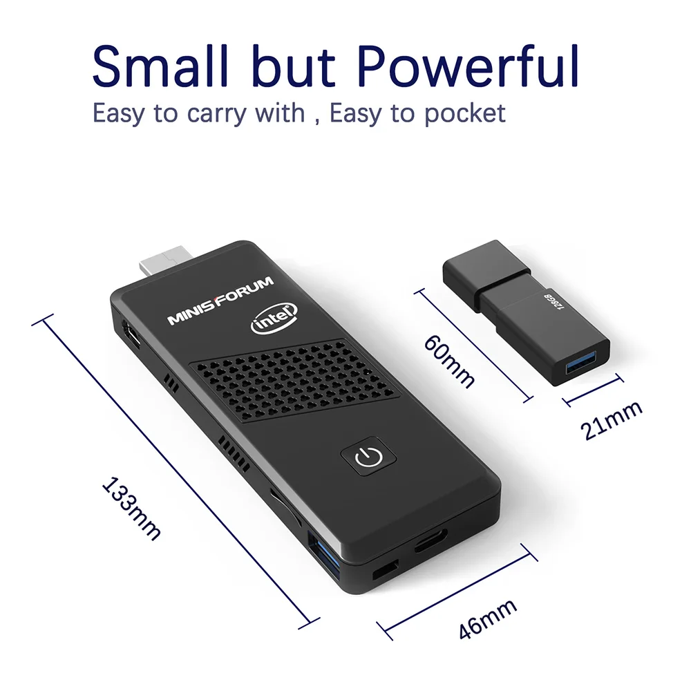 S40 Windows10 Мини ПК DDR4 4 Гб 64 ТВ-флешка HDMI 2 4G/5G WiFi BT5.0 4K медиаплеер компьютер-флешка