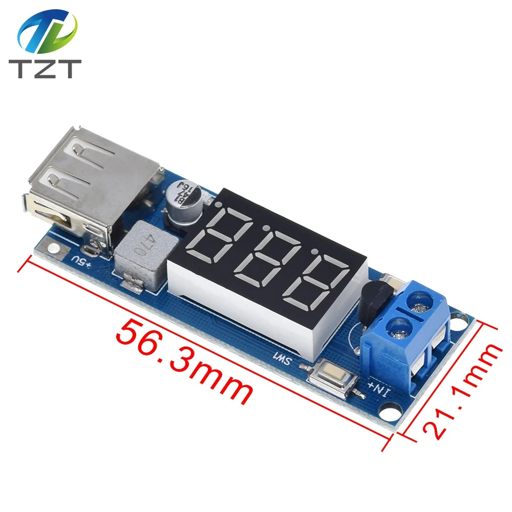 Завеса DC-DC понижающий модуль двухпроводная Вольтметр 5В USB Зарядное устройство