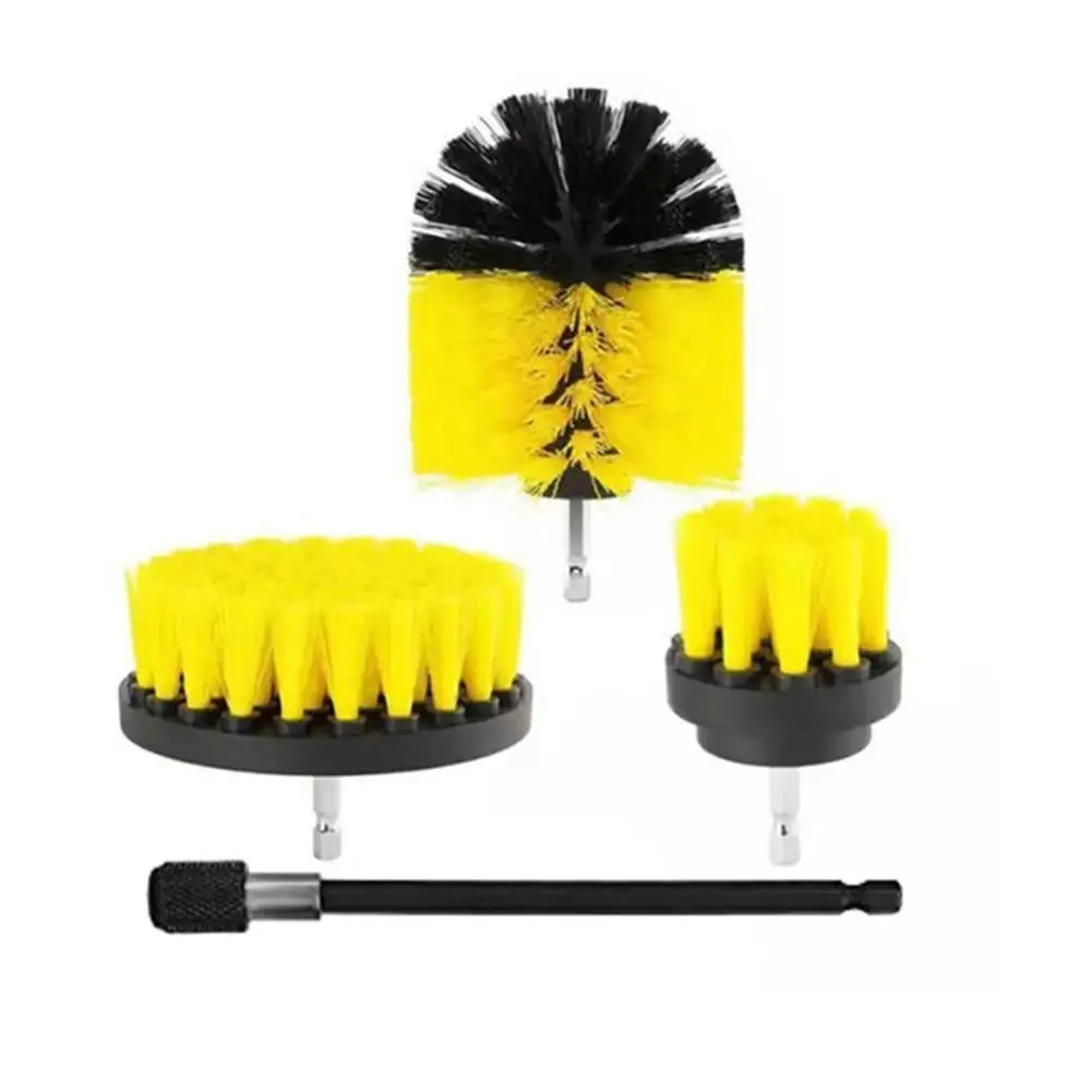 

Yellow Color Electric Scrubber Brush Drill Kit Plastic Tires Wheel Car Brush Glass For Carpet Cleaning Cleaning Hub Round N3P5
