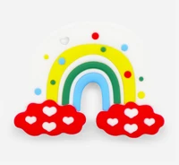 rainbow shape teether rodent animal teething toys necklace pendant soft silicone newborn accessories babies stuff for teeth