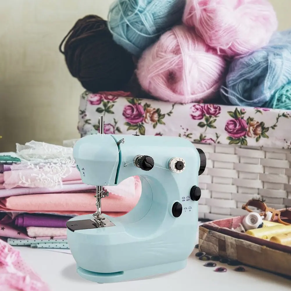 Швейная машина мини Портативный Встроенный светодиодный светильник бытовой