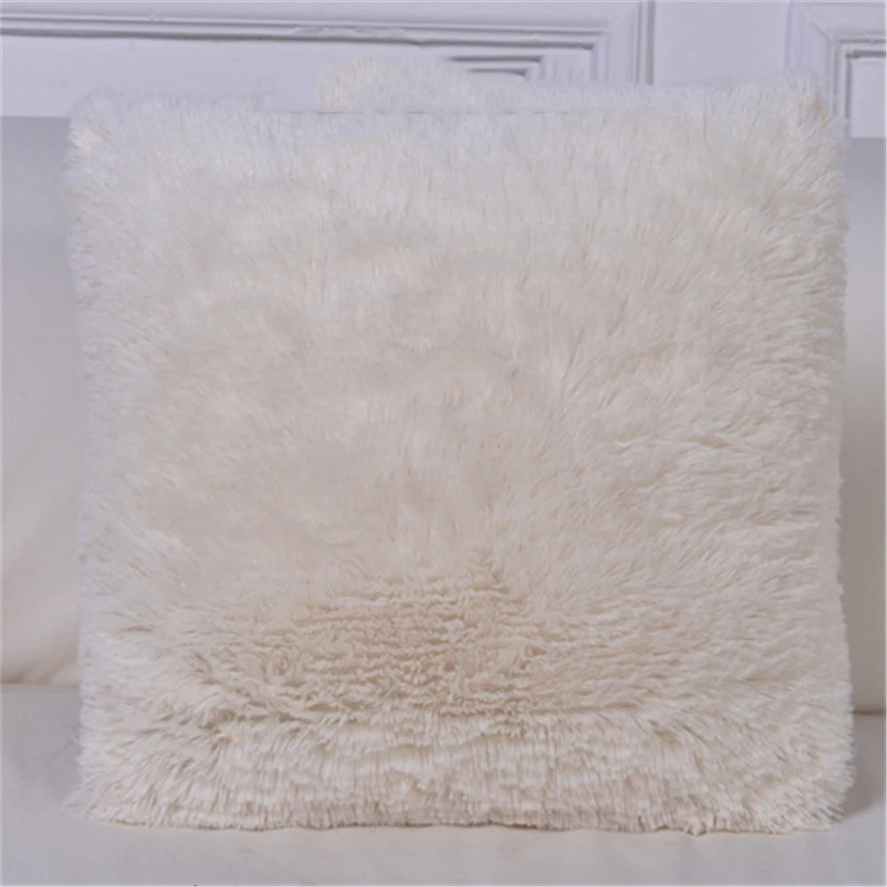 43x43 см однотонная наволочка для подушки длинная плюшевая декоративная диванной