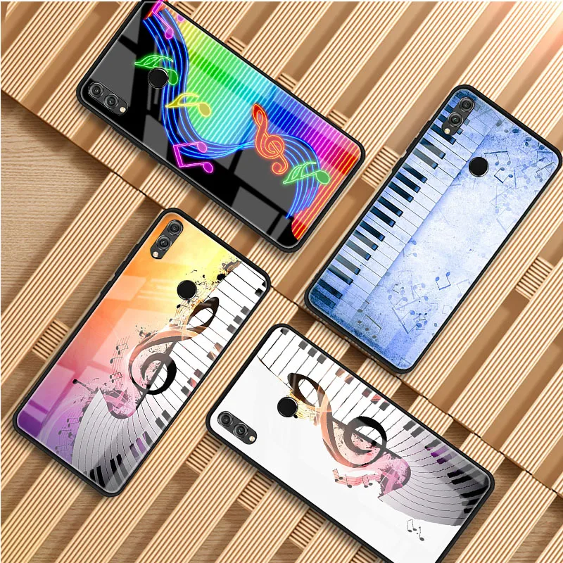 Чехол для телефона из закаленного стекла с пианино клавишами Huawei P20 P30 P40 Lite Pro Psmart