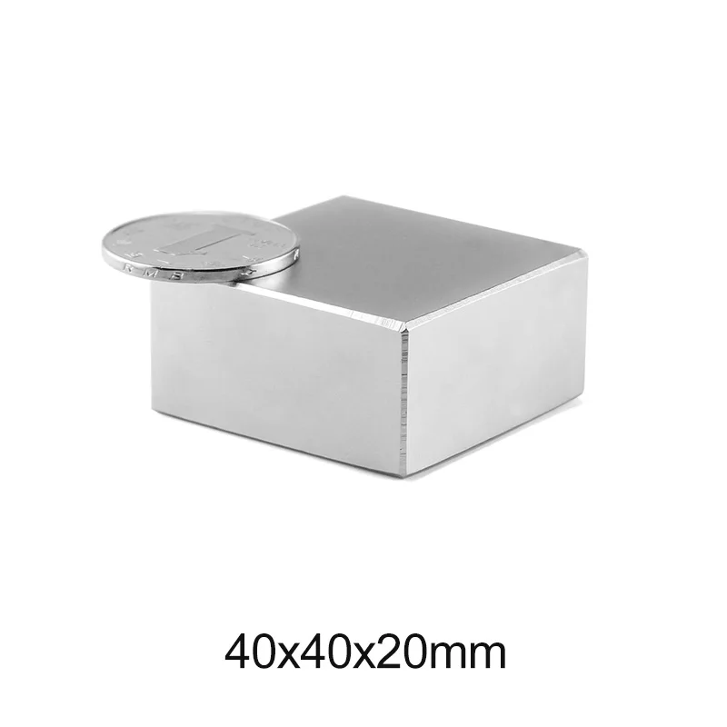 1/2 шт. 40x40x20 толстые квадратные постоянные магниты полоса неодимовый магнит N35 мм