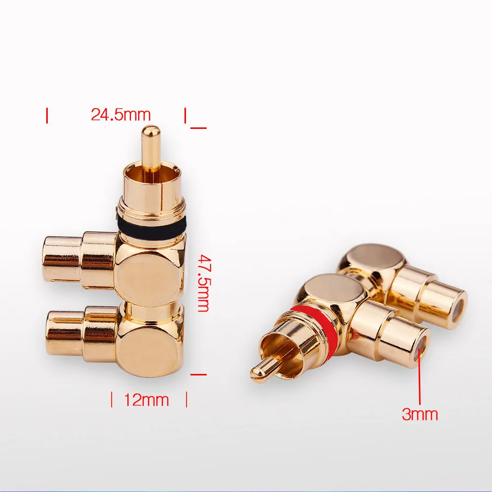 RCA разъем 1 штекер 2 гнездо F Тип конвертер Позолоченные AV Аудио Видео сплиттер