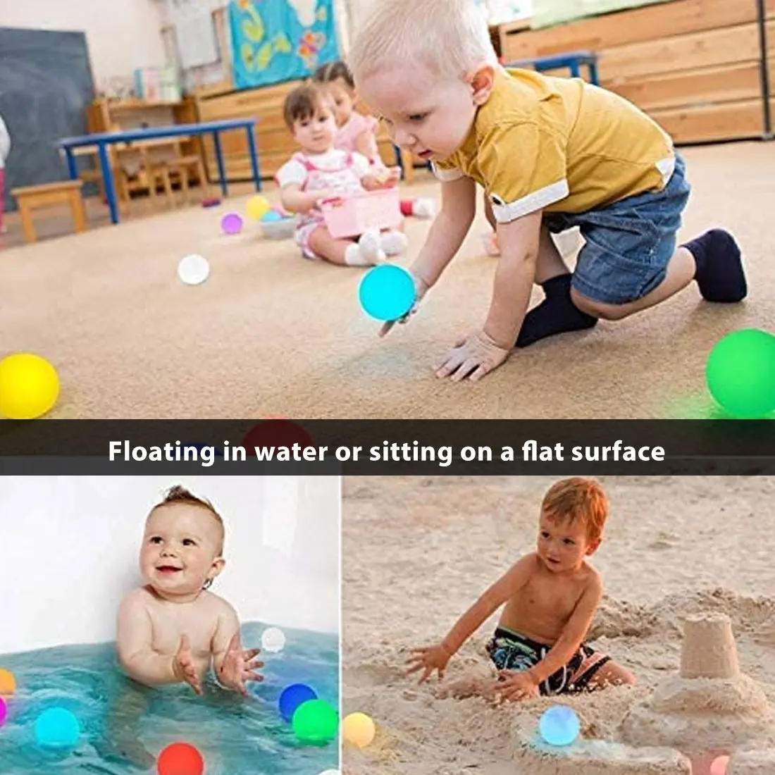 

Floating Pool Lights RGB Color Changing LED Ball Lights IP67 Waterproof Replaceable Button Cell Hot Tub Night Lights Pool Toys