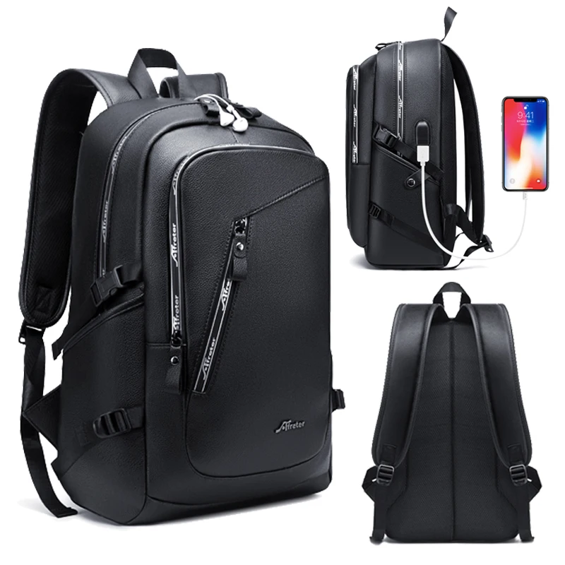 Мужской рюкзак для ноутбука из ПУ кожи с USB зарядкой|Мужские рюкзаки| |