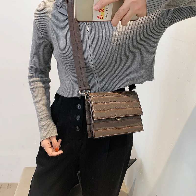

New High quality PU Leather Crocodile Pattern Crossbody Bags for Women Luxury Handbags Lady Shoulder Bag Small Messenger Bag