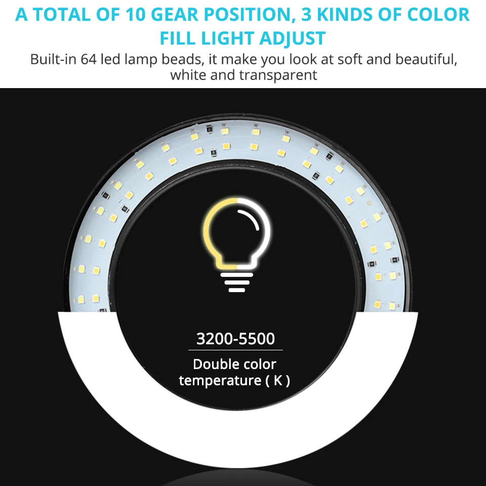 Светодиодная кольцевая лампа Travor светильник для фото-и видеосъемки с