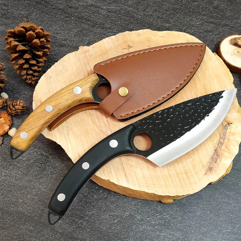 Кухонный нож мясницкий для убоя мясника резки костей сырой рыбы филировочный