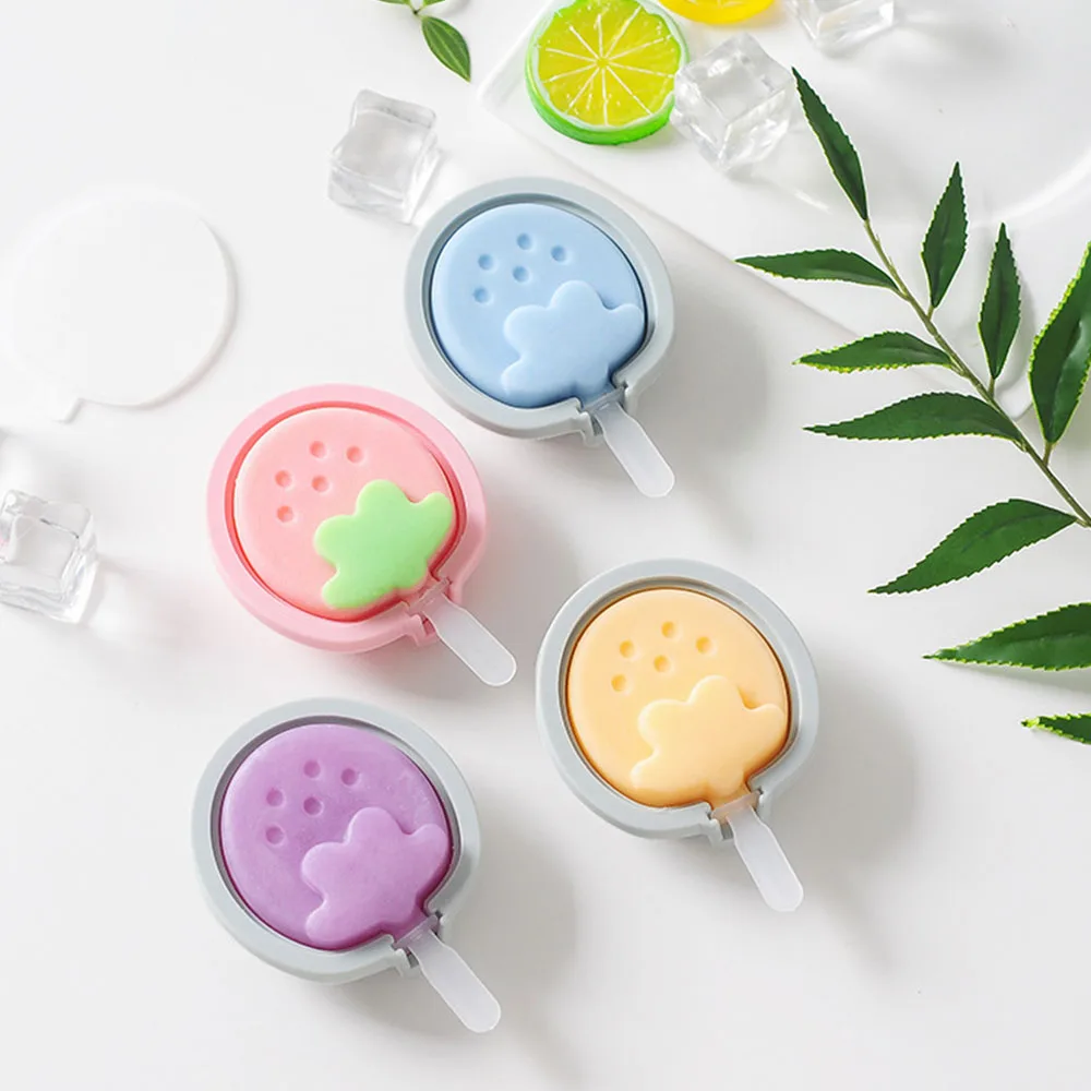 

Cartoon Silicone Ice Cream Mold Children Home Homemade Popsicle Ice Cream Box DIY Dessert Mold Ice Cube tray Ice Pop Maker