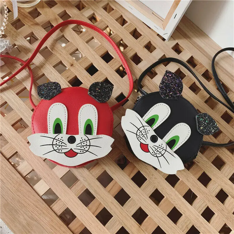 Милые детские сумки для девочек с мультяшным принтом маленькая кошка сумка через