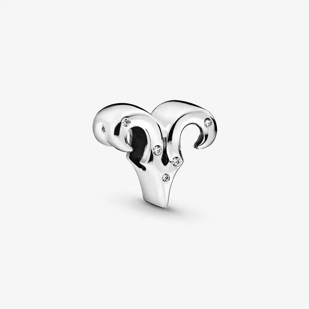 

100% 925 Sterling Silver Lady Gift Sparkling Aries Zodiac Charm Silver fit Original Pandora Bracelets Jewelry 2021 Trendy