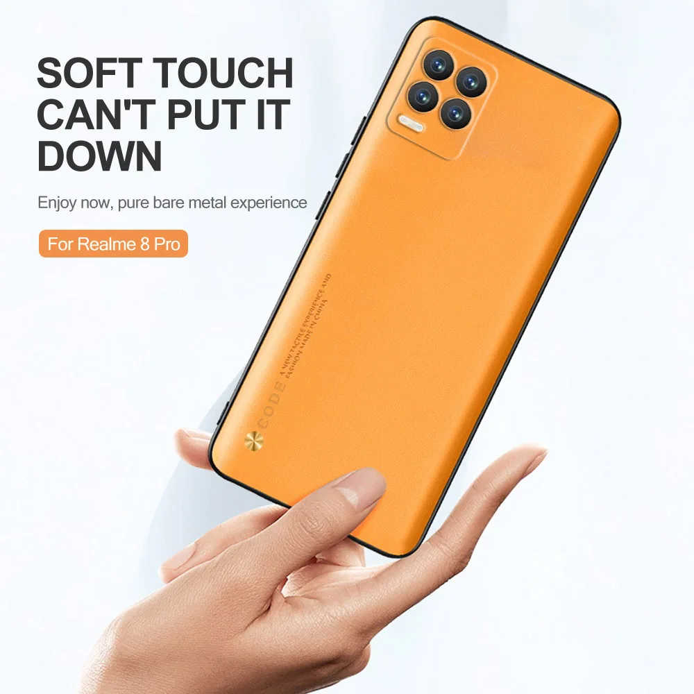Роскошный кожаный чехол для OPPO Realme 8 Pro противоударный с полным покрытием задняя