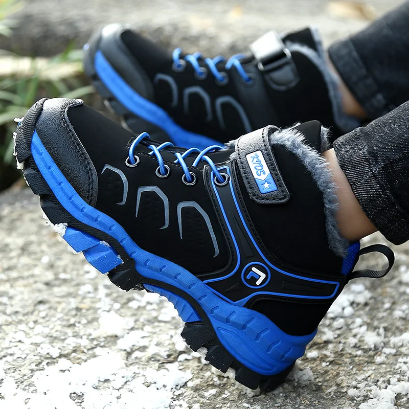 Winter Sports Hiking Shoes Boy Anti-Skid Claw Trekking Shoes Kids Climbing Footwear Waterproof Children Shoes Autumn Sneakers