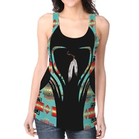 vintage totem feather 3d printed hollow out tank top women for girl summer casual tees vest top funny tank top