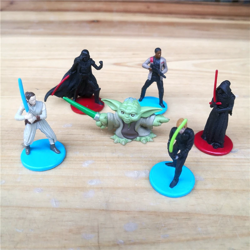 

Bulk Pack Star Wars Yoda Luke Skywalker Rey Darth Vader Kylo Ren Doll Gifts Toy Model Anime Figures Collect Ornaments