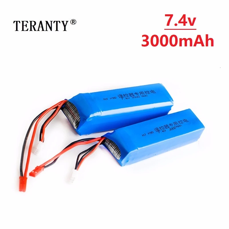 Original 7.4V 3000mAh Lipo Battery for Frsky Taranis X9D Plus Transmitter Toy Accessories 2s 7.4v Rechargeable battery 5pcs