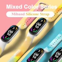 xiaomi silica gel mi band 3 4 5 6 strap for silicone color wrist miband wearable soft wristband replacement smart accessories