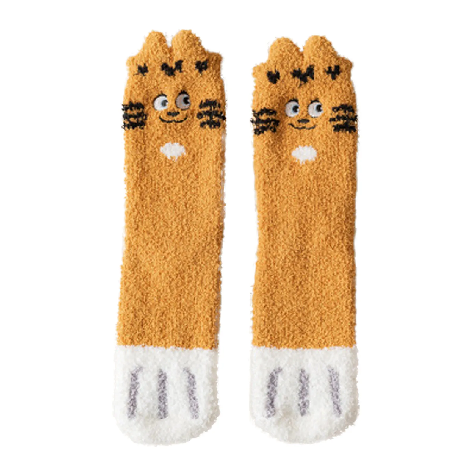 

Women Fashion Lovely Cat Claw Coral Thickening Socks Softs Ladies Casual Fuzzy Middle stockings Socks Daily kobieta skarpety