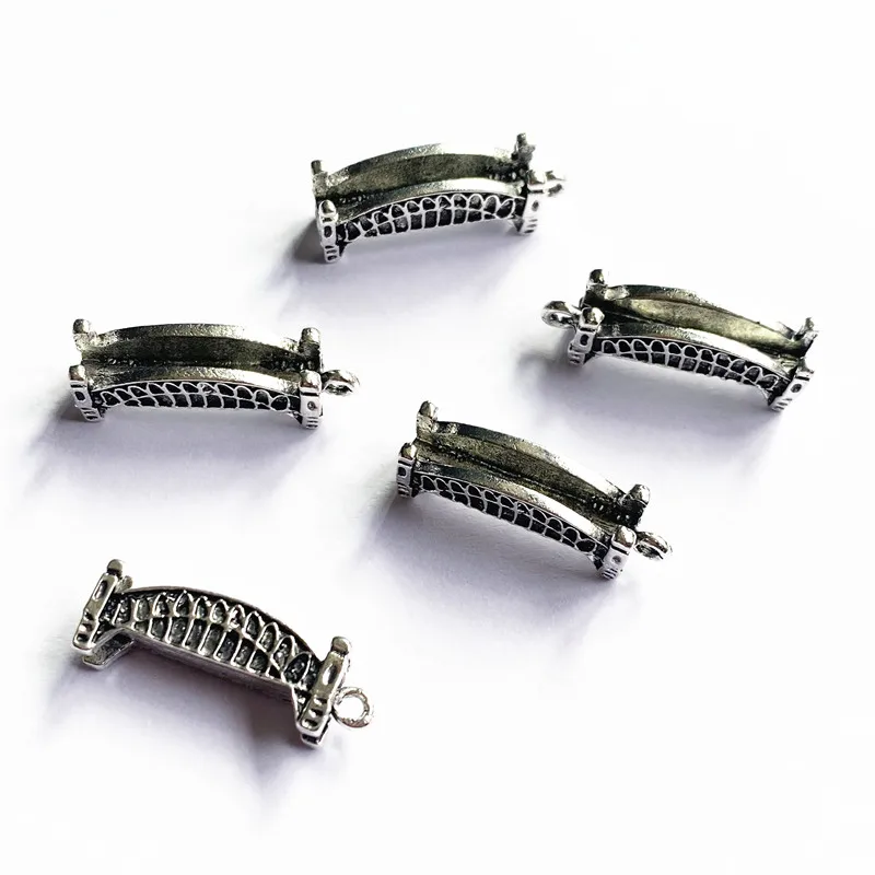 

4pcs /Lot 24x8mm 3D Arch Bridge Charms Tibetan Silver Color Pendant For Making Fit DIY Jewelry Handmade Accessories Crafts