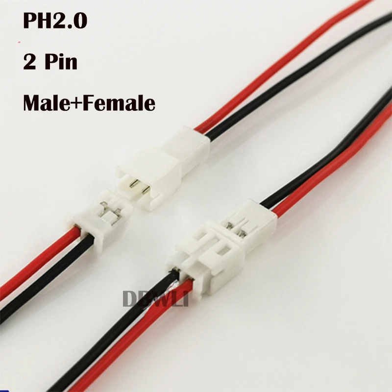 10 Pairs 2P 10 пар Micro PH2 JST PH 2,0 PH2.0 2P 3P 4P 5P 6PIN штекер с проводными кабелями 100 мм - Цвет: 10 Pairs 2P